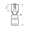 Kontakt ženski kab. 6.3X0.8  izol.Crveni1.5mm - EMKZ63R