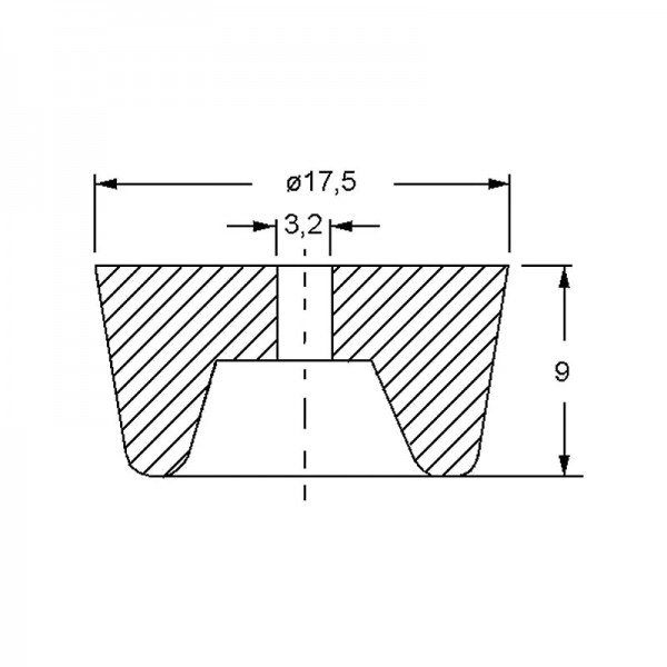 Gumeni odstojnik za kutije 17.5x9mm - EMOGF2