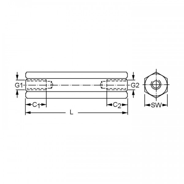 Odstojnik mesing  z/z M3/5mm - EMOMB305