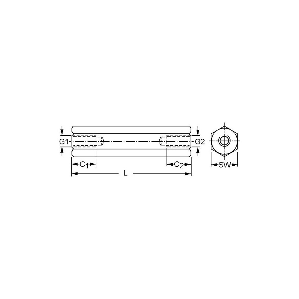 Odstojnik mesing  z/z M3/5mm - EMOMB305