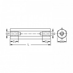 Odstojnik mesing  z/z M3/5mm