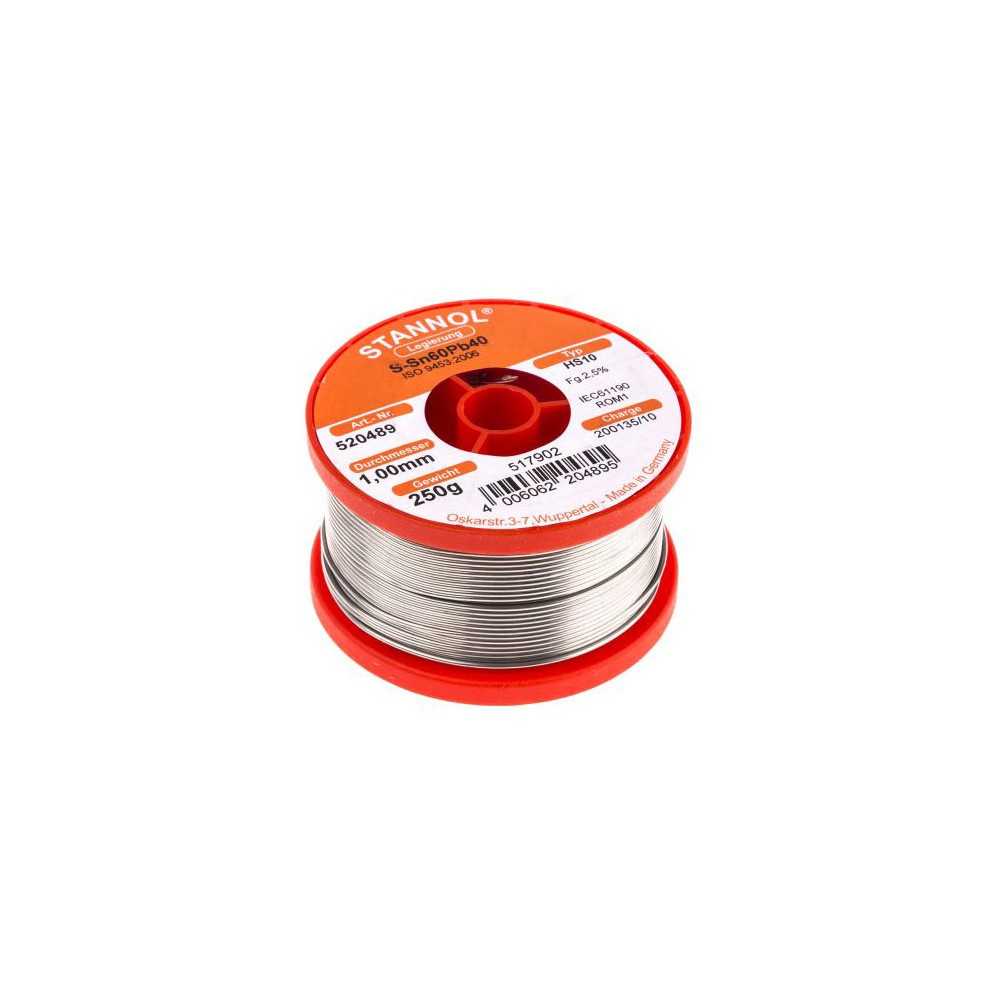 Tinol 1mm 250gr Sn60 Pb40 STANOL - EMTI1-025