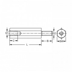 Odstojnik CuZn m/z M3 40mm