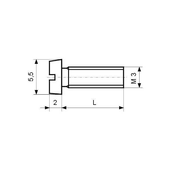 Vijak - M3 X 16mm DIN84 - EMVI3X16