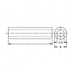 Odstojnik PVC. A  3,6/8mm