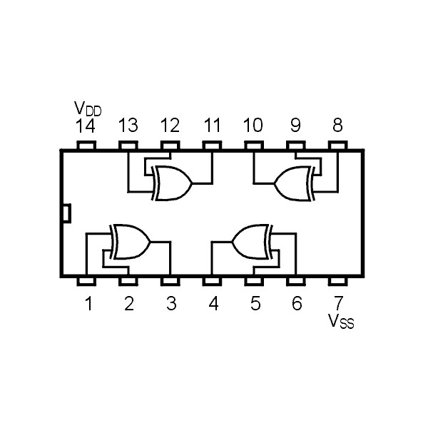 IC Quad 2-Input Exclisive-OR Gate - IC4070SMD