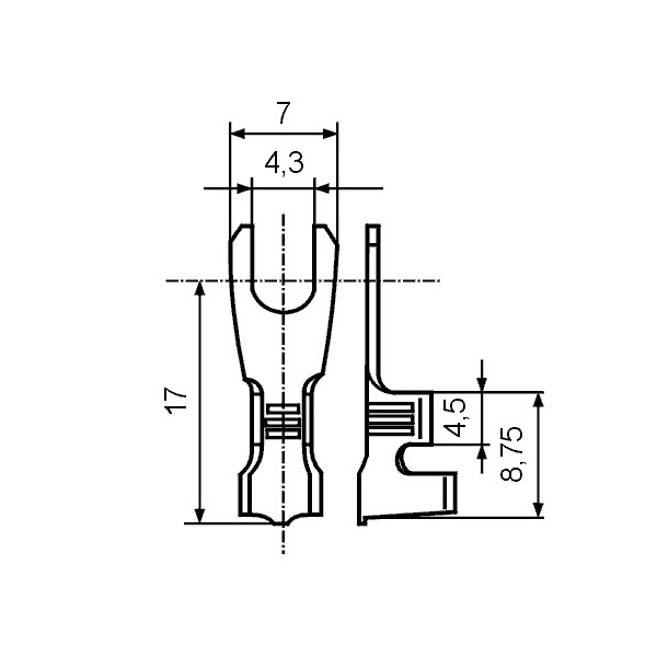 Papucica viljuskasta 0,5-1mm. M4 - EMPV25
