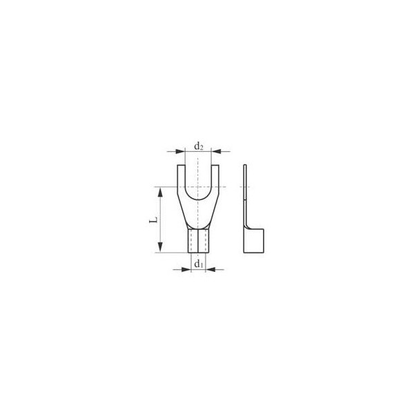 Papučica viljuškasta 2.5mm M3 - EMPV25-2.5