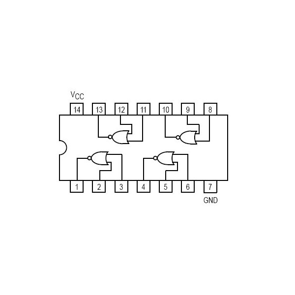 IC Quad 2-Input NOR Gate - IC74HC02