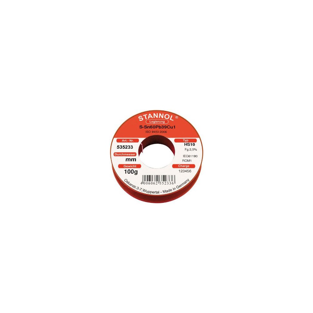 Tinol zica 1mm 100gr Sn60 Pb39 Cu1 STANOL - EMTI1-01S