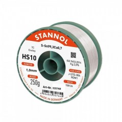 Tinol 1mm 250 gr.Sn99,3Cu0,7  Flux 2,5%  STANNOL