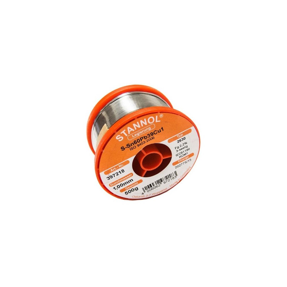 Tinol žica STANOL 1mm 500 gr. Sn60 Pb39 Cu1% fluks 2,2% - EMTI1-05S