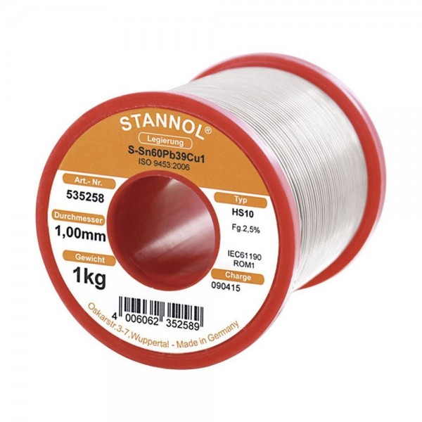 Tinol 1mm 1Kg STANOL Sn60 Pb39 Cu1 - EMTI1-1S
