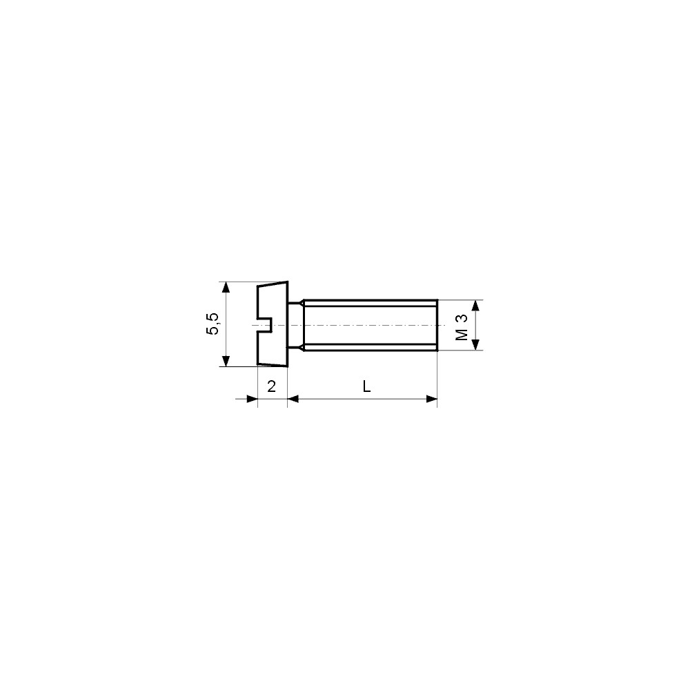 Vijak - M3 X 6mm DIN84 - EMVI3X6