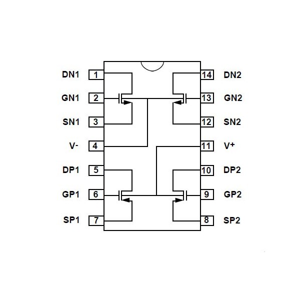 IC Dual Compl. Pair+Inverter - IC4007SMD