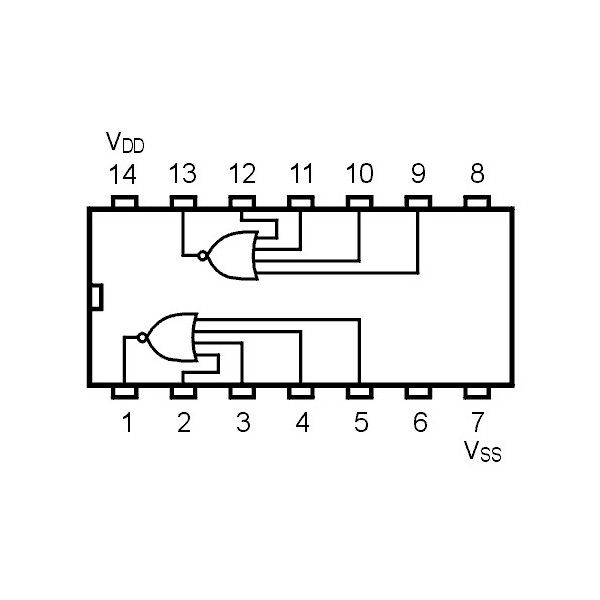 IC  Dual 4-input NOR gate - IC74HC4002