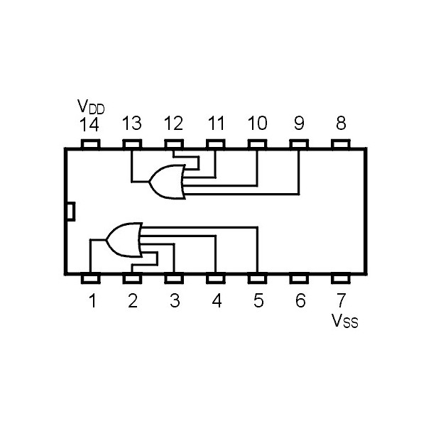 IC Dual 4-Input OR Buffered B Series Gate - IC4072