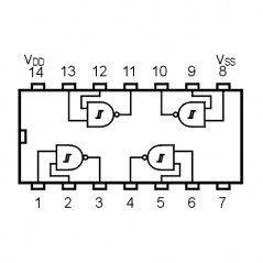 IC Quad 2-Input NAND Schmitt Trigger