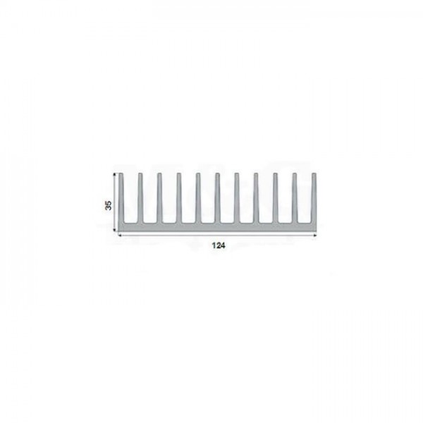 Hladnjak L:100 mm; Š:124 mm; V:35 mm; Alu - HLAA5724/100