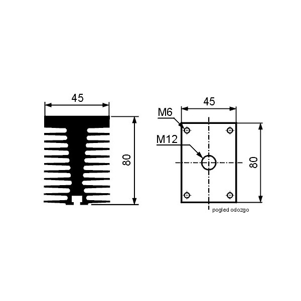 Hladnjak diode M12,80X45X80mm - HLADIM12