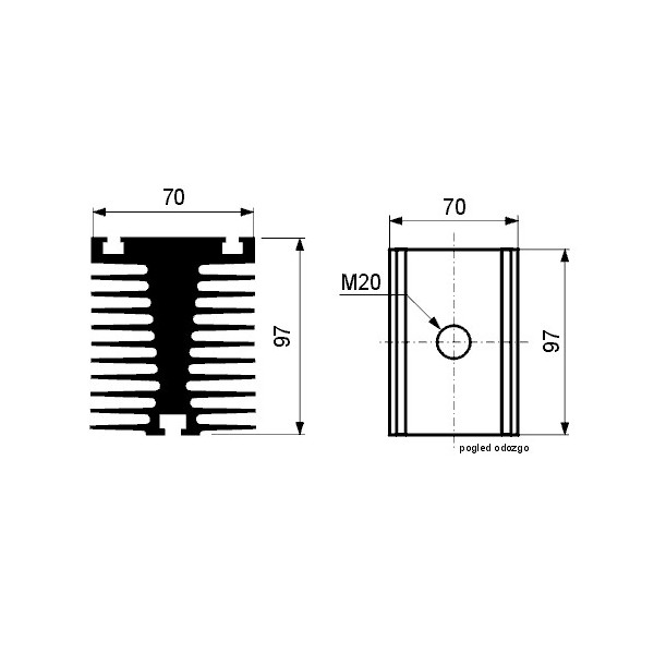 Hladnjak diode M20,97X70x80mm - HLADIM20