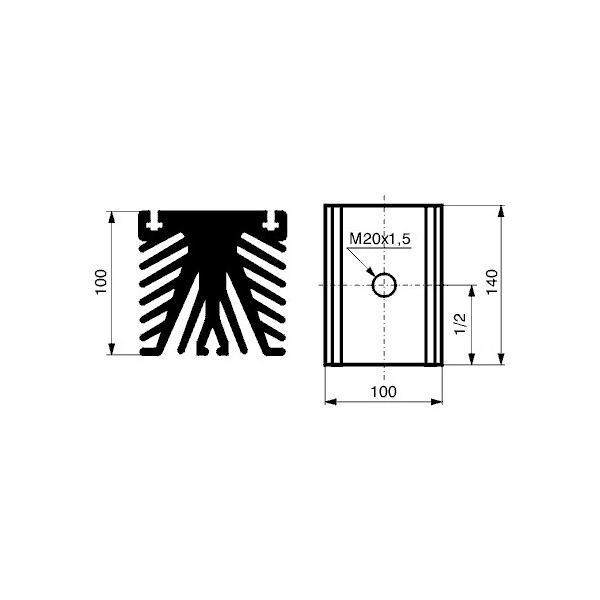 Hladnjak diode M20,140X100X100mm - HLADIM20-1