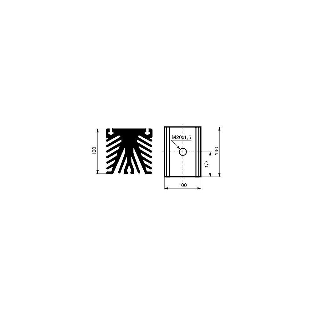 Hladnjak diode M20,140X100X100mm - HLADIM20-1
