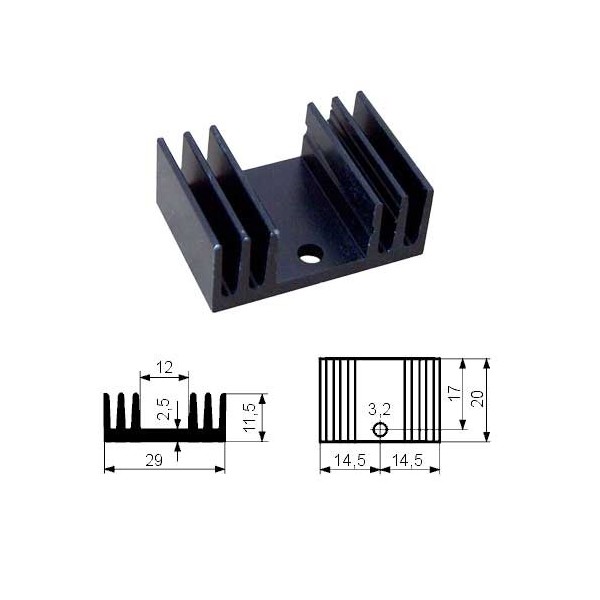 Hladnjak TO220B 20mm  SK09-20SA220 - HLATO220-1
