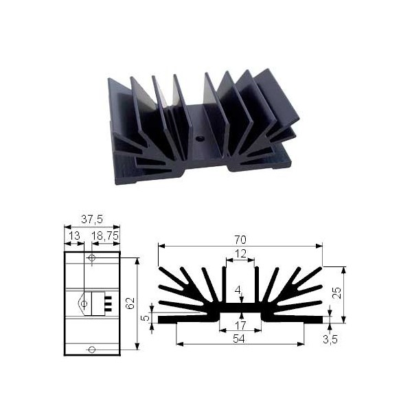 Hladnjak TO220 37,5mm 1XM3 - HLATO220-2
