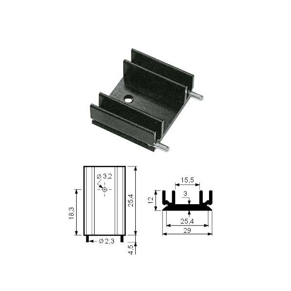 Hladnjak TO220 25,4/29mm SK29-25S - HLATO220-4