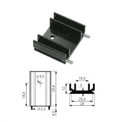 Hladnjak TO220 25,4/29mm SK29-25S