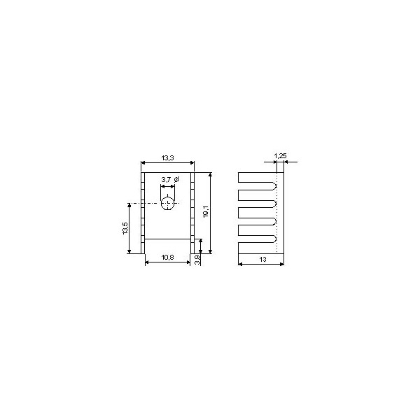 Hlad. TO220 13,3X19,1X12,7mm beli - HLATO220FK301