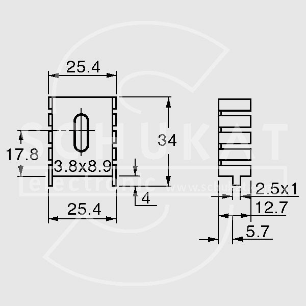 Hladnjak TO220, eloksiran 30x25,4x12.7 - HLATO220SK640S