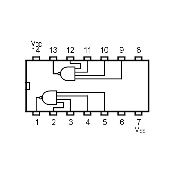 IC Dual 4Inp NAND Gate - IC4012