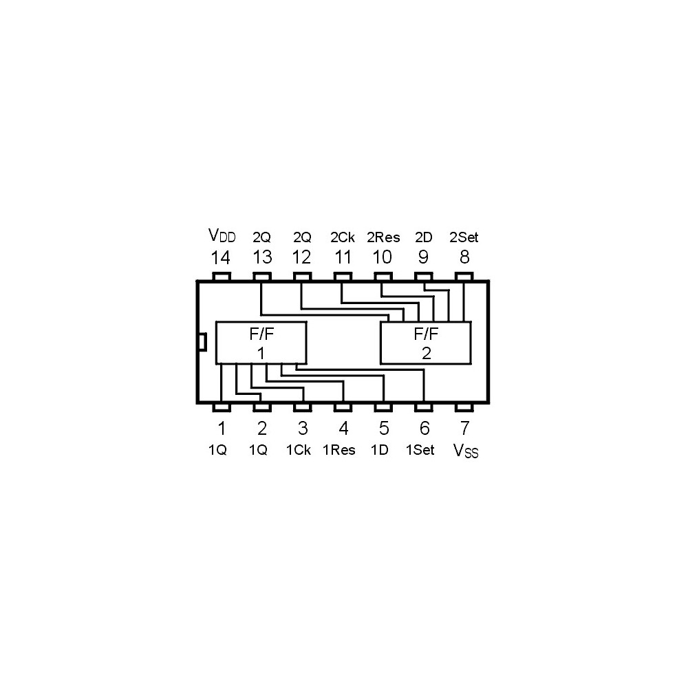 IC Dual D Flip-Flop - IC4013SMD