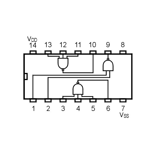 IC Triple 3-Input NOR Gate - IC4023
