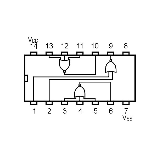 IC Triple 3-Input Buffered NOR Gate - IC4025