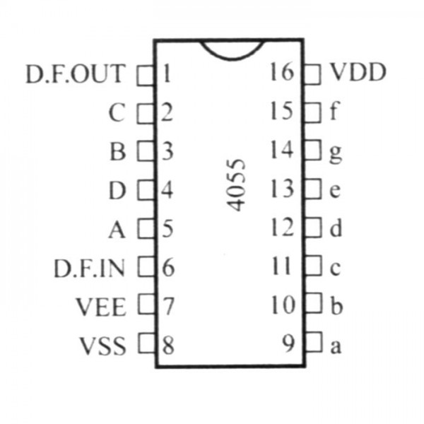 BCD-to-7-Segment LCD Dec./Driver with Disp - IC4055