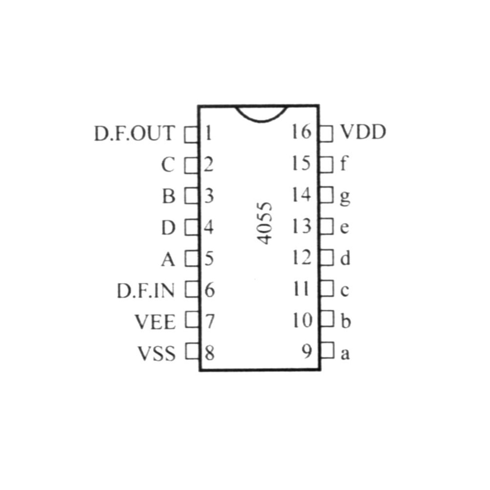 BCD-to-7-Segment LCD Dec./Driver with Disp - IC4055