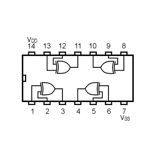 IC Quad 2-Input Exclisive-OR Gate - IC4070SMD
