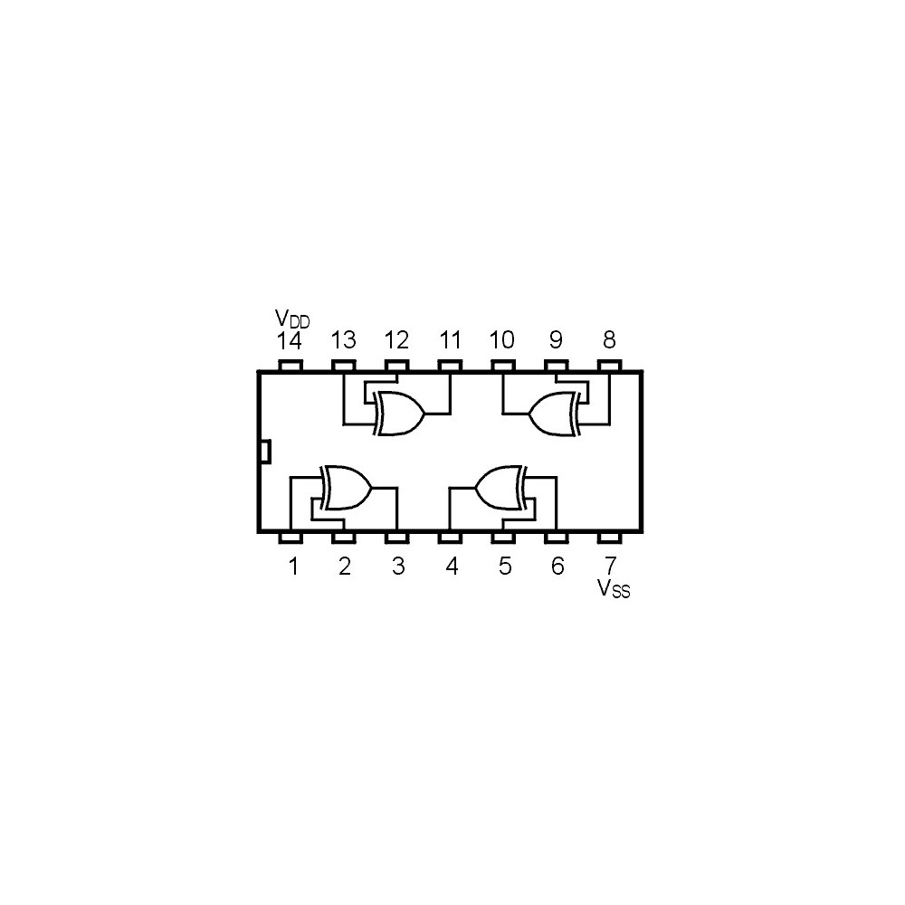 IC Quad 2-Input Exclisive-OR Gate - IC4070SMD