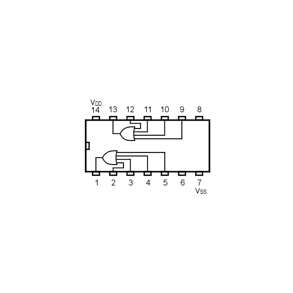 IC Dual 4-Input OR Buffered B Series Gate - IC4072