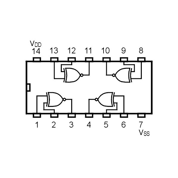 IC Quad Excl  NOR Gate  - IC4077