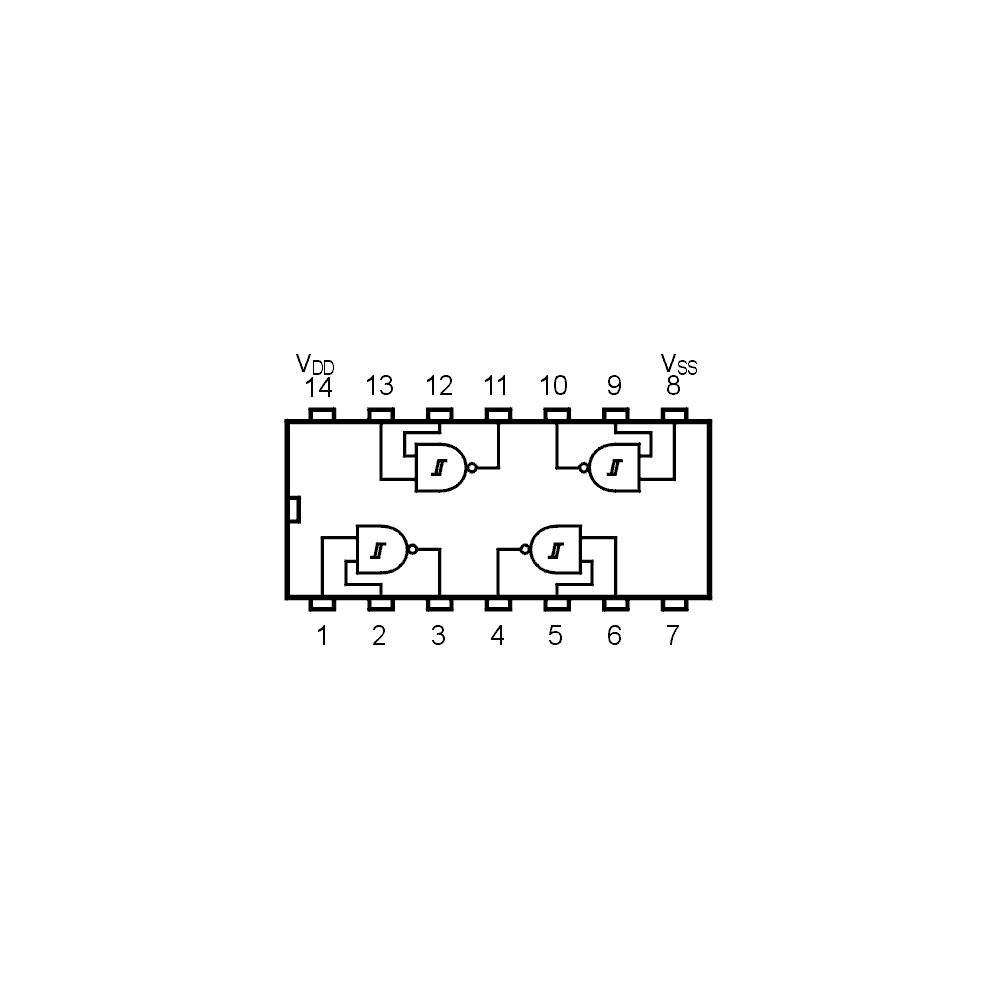 IC Quad 2-Input NAND Schmitt Trigger - IC4093