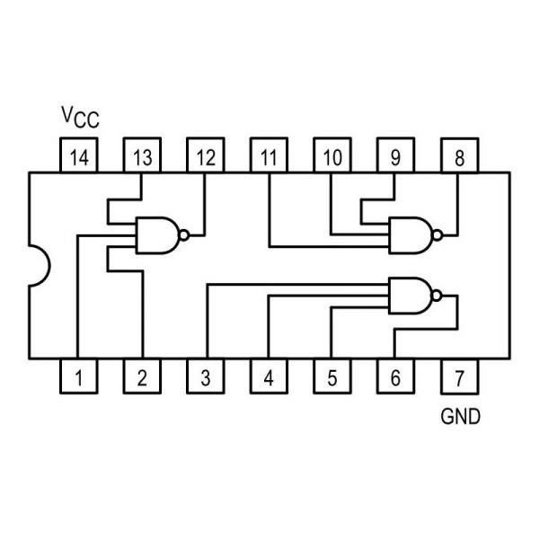 IC Triple 3-Input NAND Gate DIP14 - IC74LS10