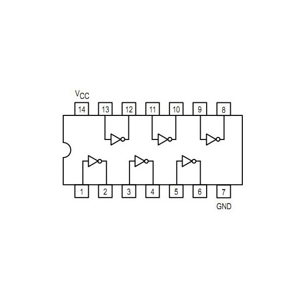 IC Hex Inverter SO14 - IC74HC04-SMD