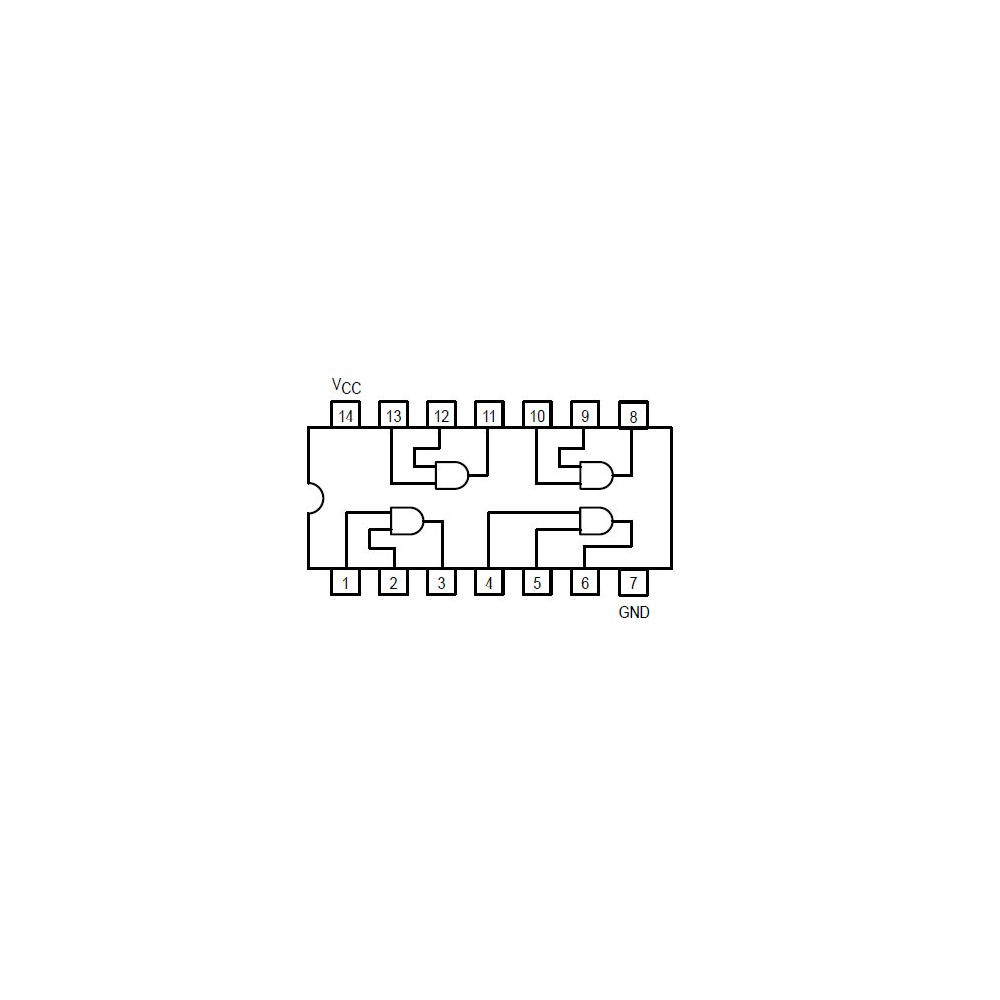 IC Quad 2-Input AND Gate - IC74HC08