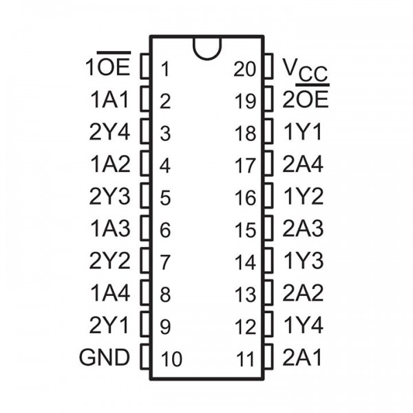 IC 3Sta Octal  Buffer SO20 - IC74HC244-SMD