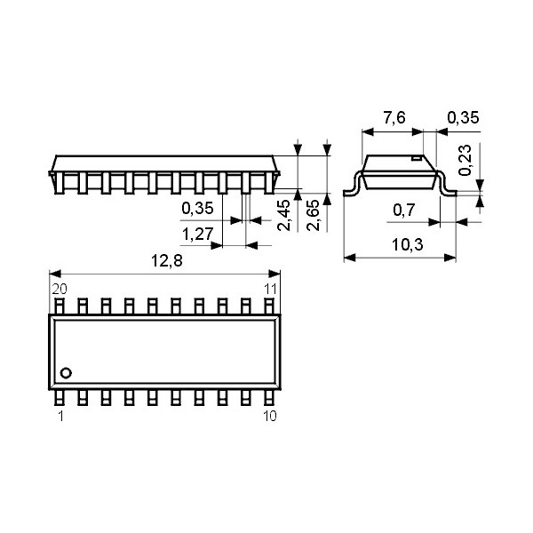 IC Octal Transp.Latch SOL20 - IC74HCT373SMD