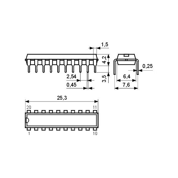 IC inverting octal D-type latch 3-state - IC74HCT533